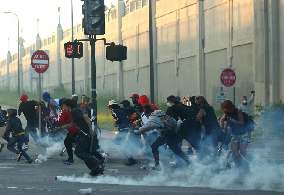 tear gas protesters