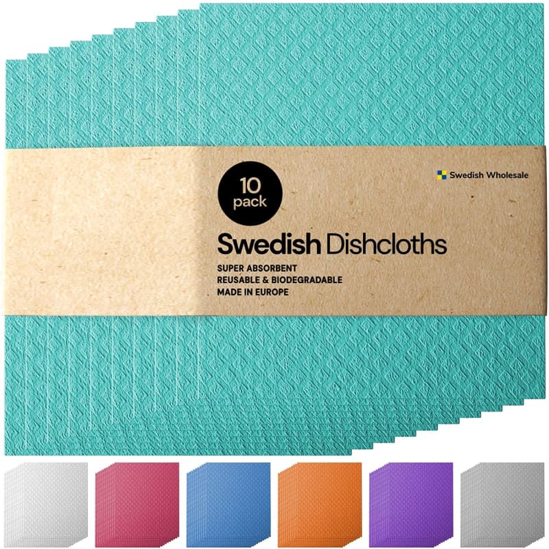 Swedish Eco-Friendly Cellulose Dishcloth 10-Pack