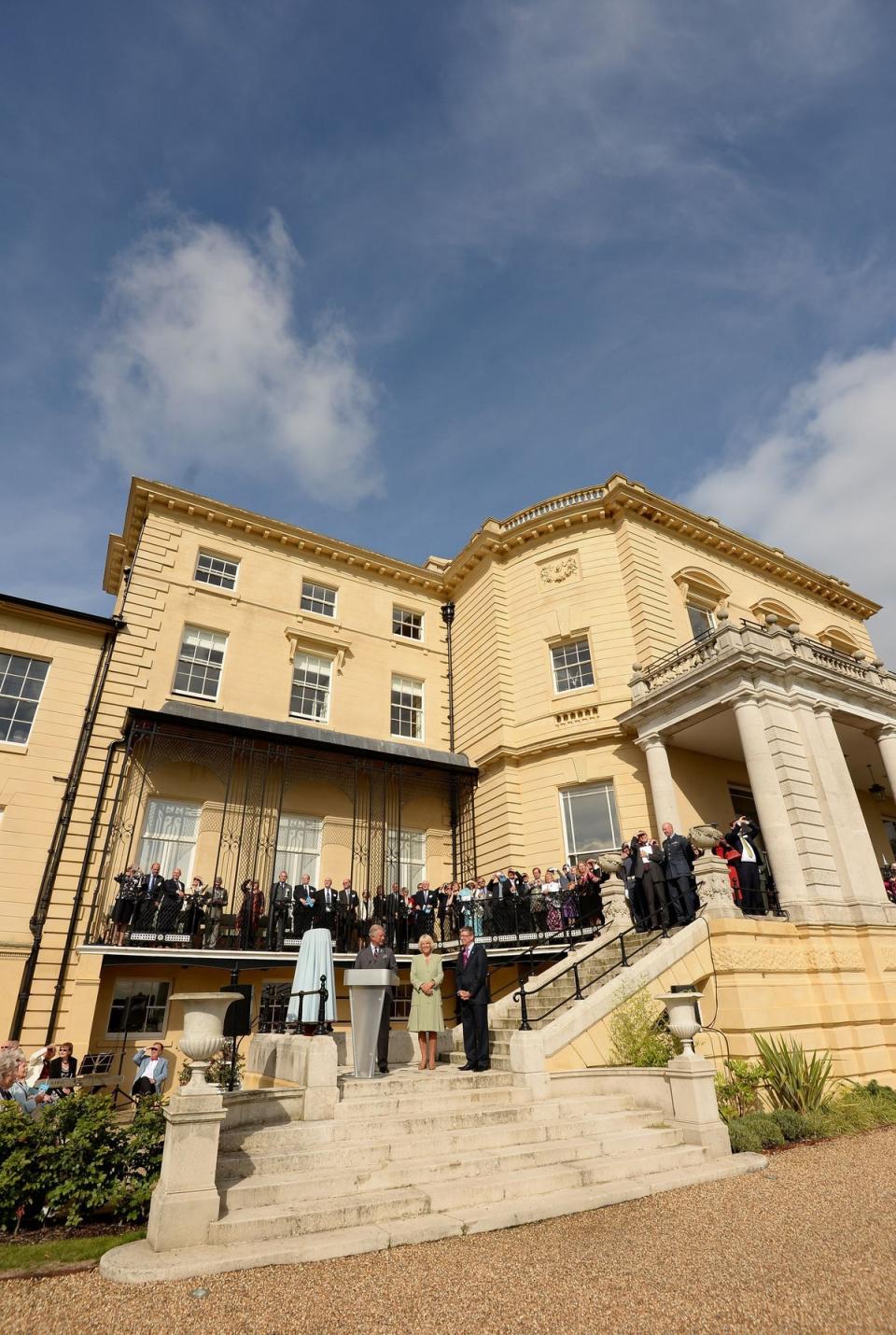 Prince Charles making a speech at Bentley Priory in 2013. Spy David Ballantyne Smith was stationed at the HQ during his career in the RAF (PA)