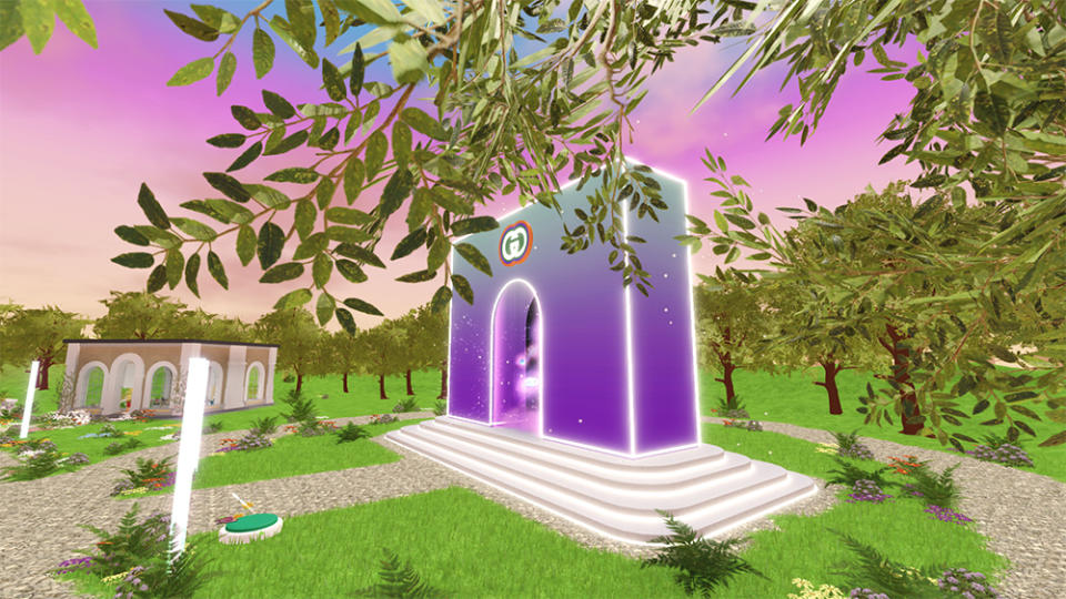 One of the eye-catching structures in Gucci Town on Roblox. - Credit: Gucci