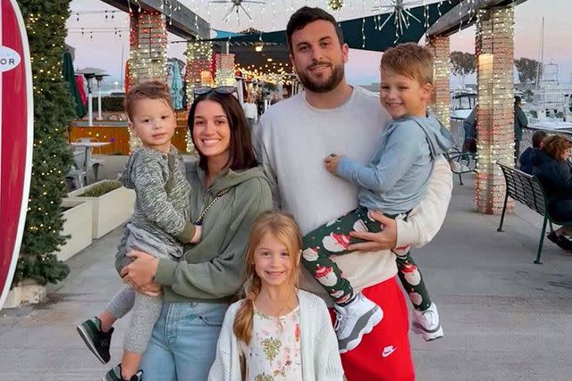 <p>Jade Roper Tolbert/Instagram</p> Jade Roper Tolbert and Tanner Tolbert (center) celebrate Christmas with their kids