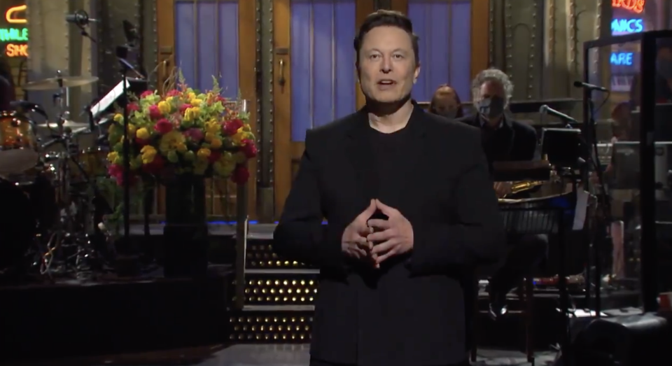 Tesla CEO Elon Musk during an appearance on Saturday Night Live.