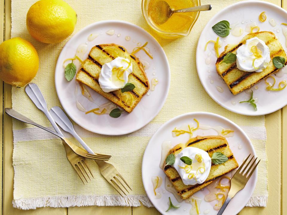 Grilled Pound Cake with Meyer Lemon Simple Syrup