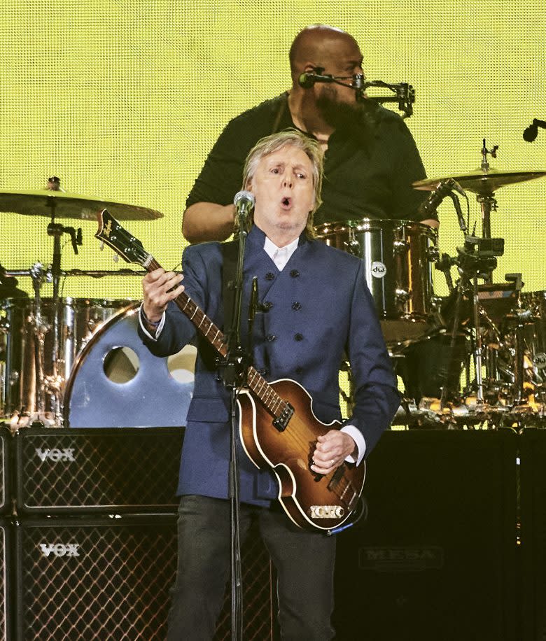 Paul McCartney at the Paul McCartney Got Back Tour performance held at SoFi Stadium on May 13th, 2022 in Los Angeles, California.  - Credit: Michael Buckner for Variety