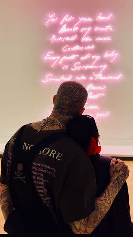 <p>Kourtney Kardashian/Instagram</p> Travis Barker and Kourtney Kardashian visited the National Gallery of Victoria in Melbourne