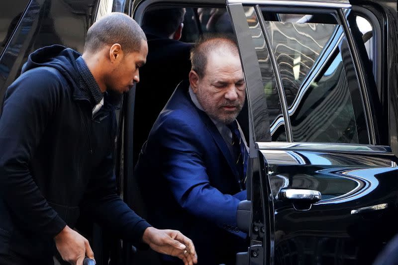 Film producer Harvey Weinstein arrives at New York Criminal Court during his ongoing sexual assault trial in the Manhattan borough of New York City