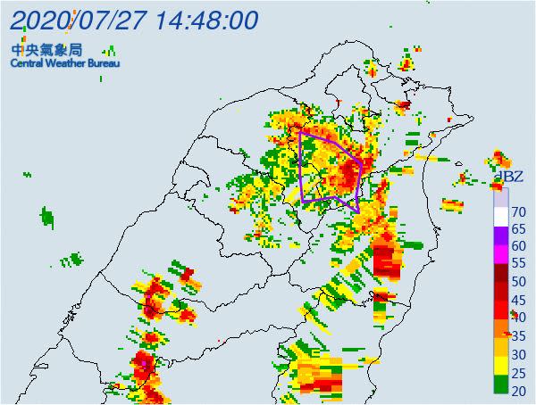 氣象局發布大雷雨訊息。（圖／翻攝自氣象局官網）