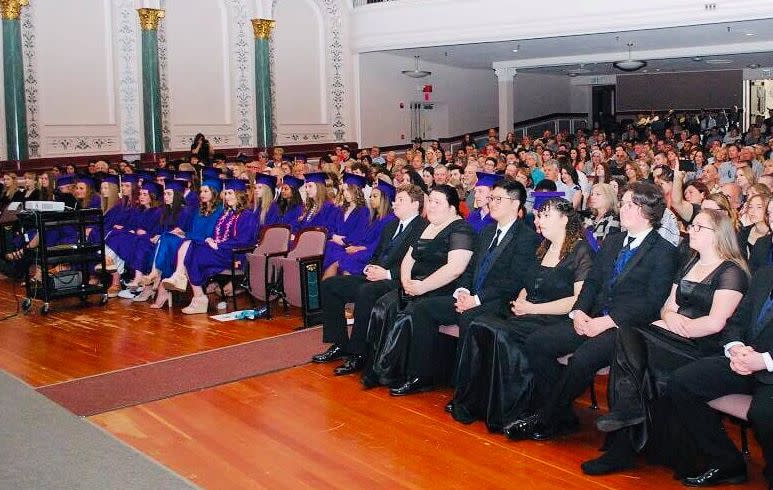 Hanna walked into a full auditorium for her impromptu graduation. (Photo courtesy of Kelly Safley)