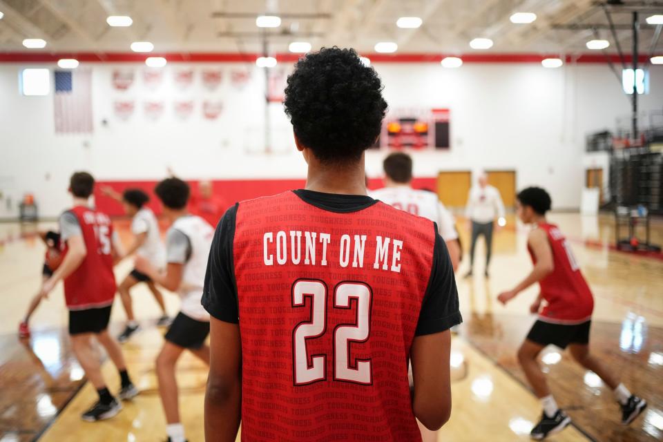 Westerville South junior Kruz McClure practices at the school on Jan. 8.