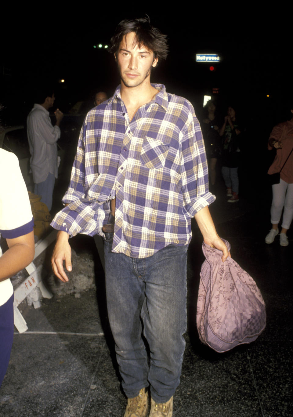 Reeves attends "The Last of the Mohichans" at Mann's Chinese Theater in Hollywood.