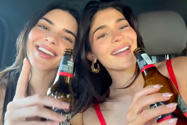 <p>Kylie Jenner/Instagram</p> A snap from the video of Kendall Jenner and Kylie Jenner singing in a car