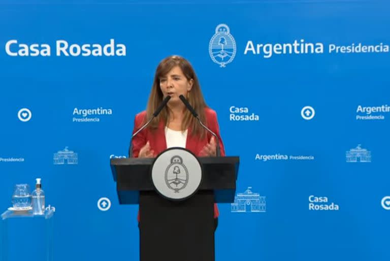 Conferencia de prensa de la portavoz de la Presidencia, Gabriela Cerruti