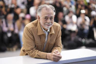 Director Francis Ford Coppola poses for photographers at the photo call for the film 'Megalopolis' at the 77th international film festival, Cannes, southern France, Friday, May 17, 2024. (Photo by Scott A Garfitt/Invision/AP)