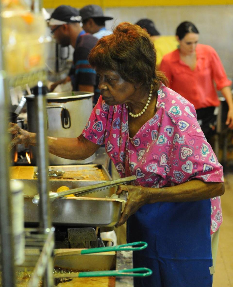 Mama Louise Hudson, original founder of H&H restaurant with her late cousin Inez Hill died Tuesday at the age of 93. File Photo. Mama Louise Hudson prepares food at H&H Restaurant in 2013.