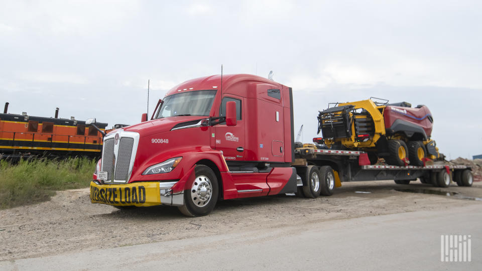 A Daseke company, Lone Star Transportation, tractor-trailer hauling equipment