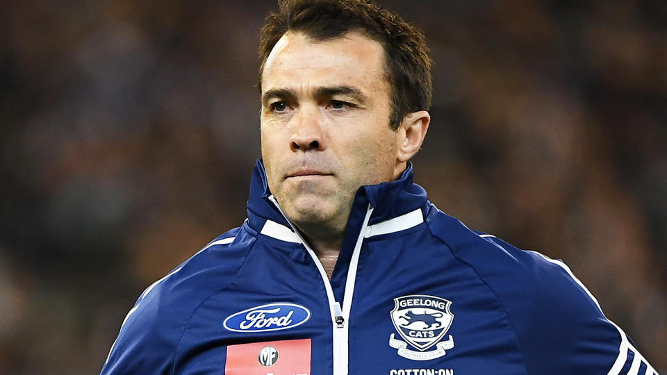 Geelong coach Chris Scott, pictured, has been slammed for late change some believe cost the Cats their final against Collingwood.