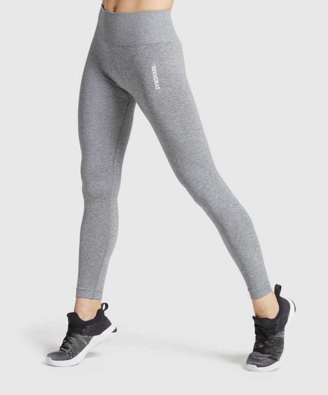 Gymshark ADAPT MARL SEAMLESS LEGGINGS - BLACK Size Small