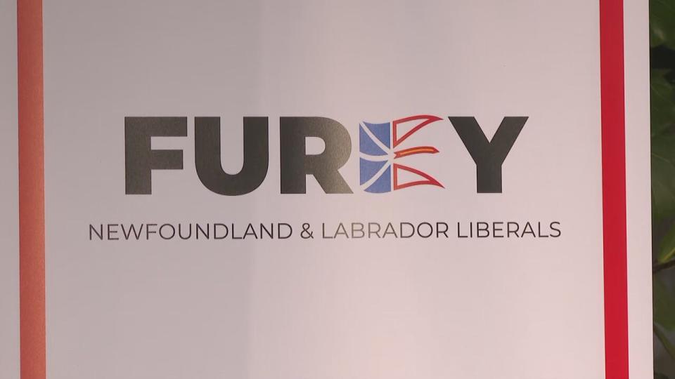 Campaign signs revealed on Wednesday prominently show Premier Andrew Furey's name, but show the Liberal party's name in a much smaller font.