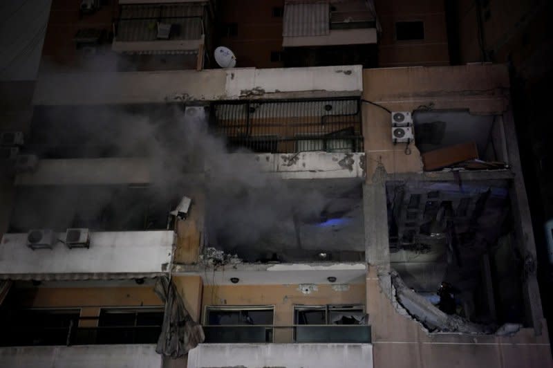 Smoke billows from the site of an explosion near Beirut, Lebanon, on Tuesday from an Israeli drone strike that killed a Hamas senior leader, Saleh al Arouri, and others. Photo by Abbas Salman/EPA-EFE