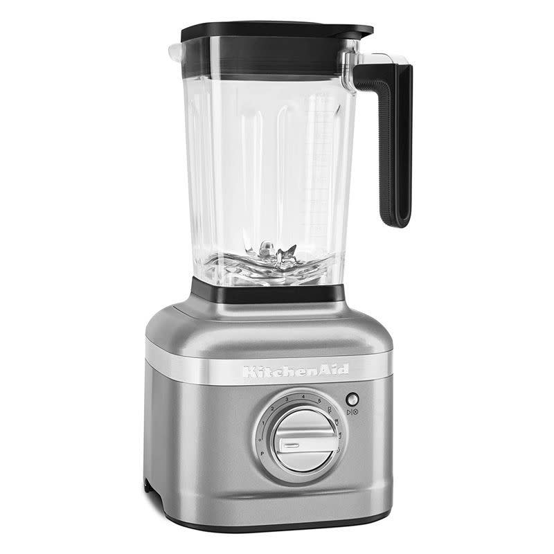 <p><strong>KitchenAid</strong></p><p>amazon.com</p><p><strong>$269.99</strong></p><p><a href="https://www.amazon.com/dp/B07WD5YLK2?tag=syn-yahoo-20&ascsubtag=%5Bartid%7C10060.g.36265014%5Bsrc%7Cyahoo-us" rel="nofollow noopener" target="_blank" data-ylk="slk:Shop Now;elm:context_link;itc:0;sec:content-canvas" class="link ">Shop Now</a></p><p>It’s understandable that you’d want your kitchen staples that stay on your countertop to look stylish and match the room’s aesthetic. Fortunately, KitchenAid’s 56-ounce blender comes in a variety of sleek color options, from black and white to silver, even blue velvet. Even the simple silver knob that controls the five speed settings and three presets adds a retro element to the design. The reviewers at <em><a href="https://www.bestproducts.com/appliances/small/a14329736/reviews-powerful-blenders-and-mixers/" rel="nofollow noopener" target="_blank" data-ylk="slk:Best Products;elm:context_link;itc:0;sec:content-canvas" class="link ">Best Products</a></em> noted that it’s a bit on the loud side and is cumbersome when storing, so it may be best for kitchens with a lot of counter space.</p>