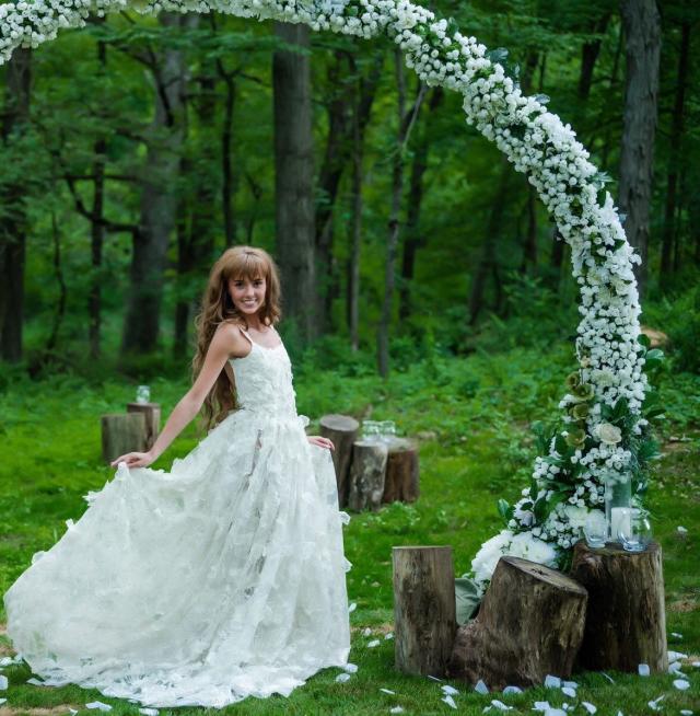 Bride Makes Wedding Dress Out of a SKIMS Bodysuit and Sheer Fabric