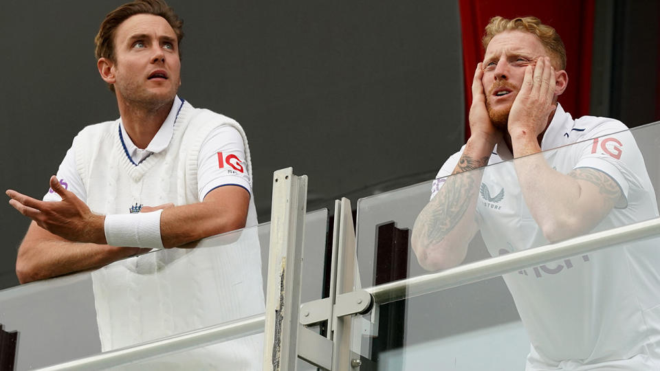 England's Stuart Broad and Ben Stokes.