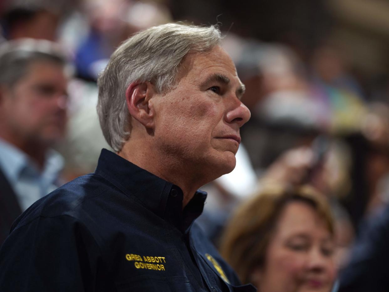 Greg Abbott at vigil