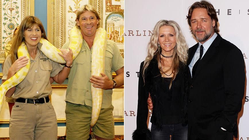 Terri was married to the late Steve Irwin, while Russell split with wife Danielle Spencer in 2012. Photo: Getty Images