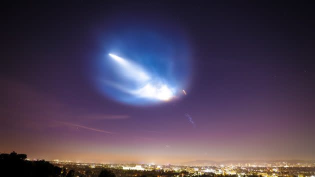 SpaceX rocket contrail over L.A.