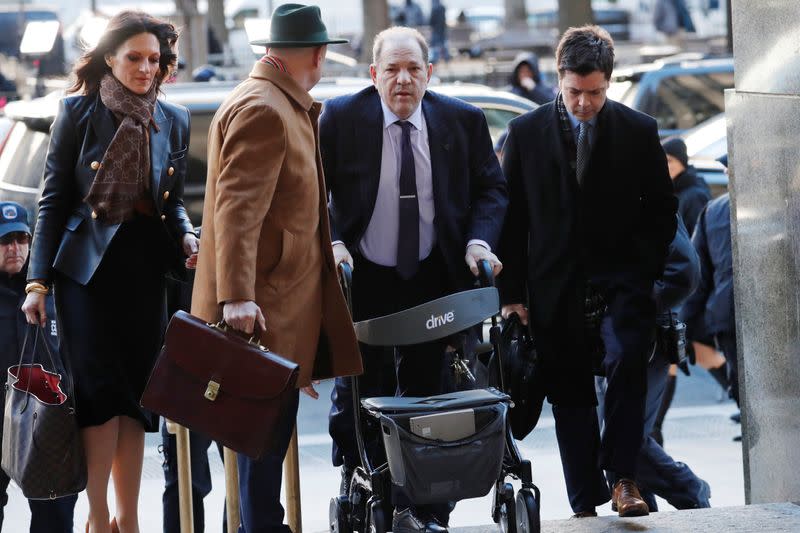 Film producer Harvey Weinstein arrives to New York Criminal Court for the second day of jury deliberations in his sexual assault trial in the Manhattan borough of New York City