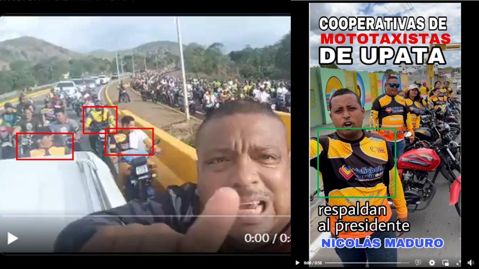 <span>Comparación entre capturas de pantalla de una publicación en X (I) y una entrada en Facebook, hecha el 21 de junio de 2024 </span>