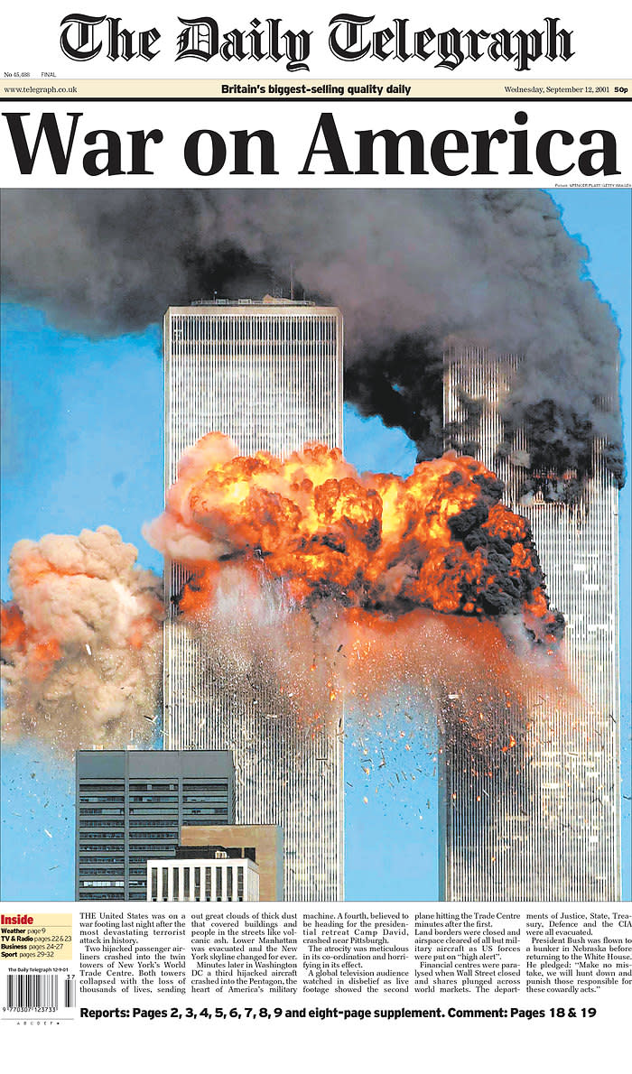 How the 9/11 attacks were reported on front pages around the world