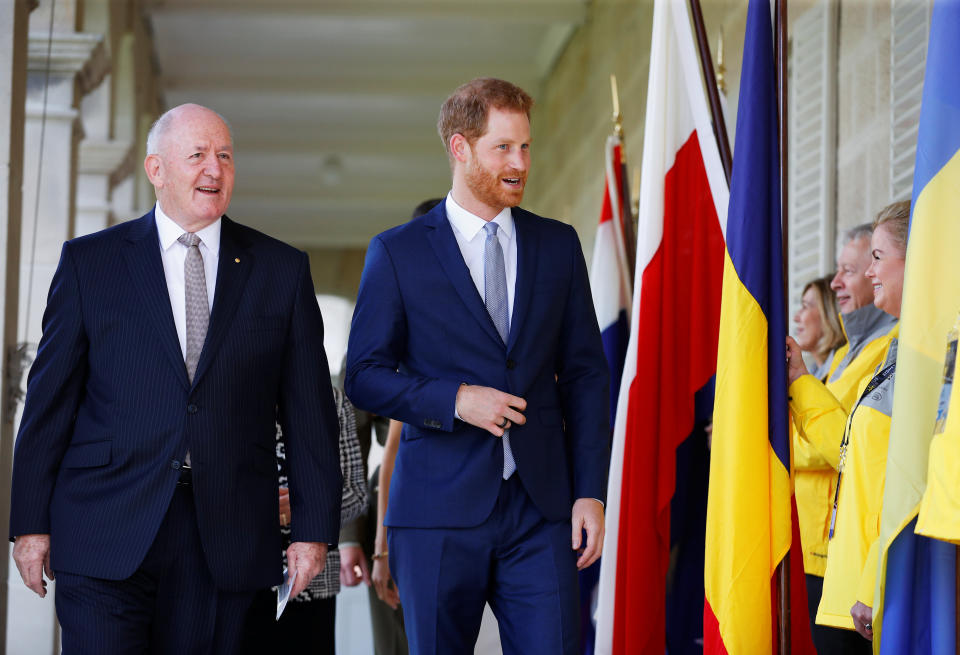 Prince Harry met some volunteers from the Invictus Games. Photo: Getty