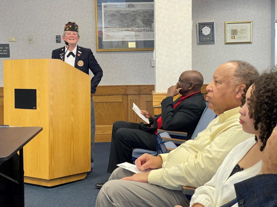 Col Melissa Patrick presents her findings.