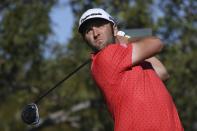 Jon Rahm, of Spain, hits from the second tee during the final round of the Waste Management Phoenix Open PGA Tour golf event Sunday, Feb. 2, 2020, in Scottsdale, Ariz. (AP Photo/Ross D. Franklin)