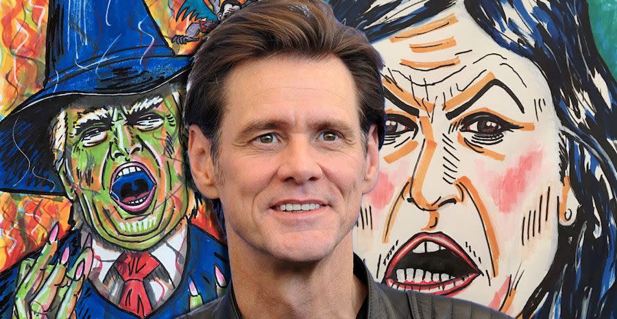 Jim Carrey's Sarah Sanders and Donald Trump portraits