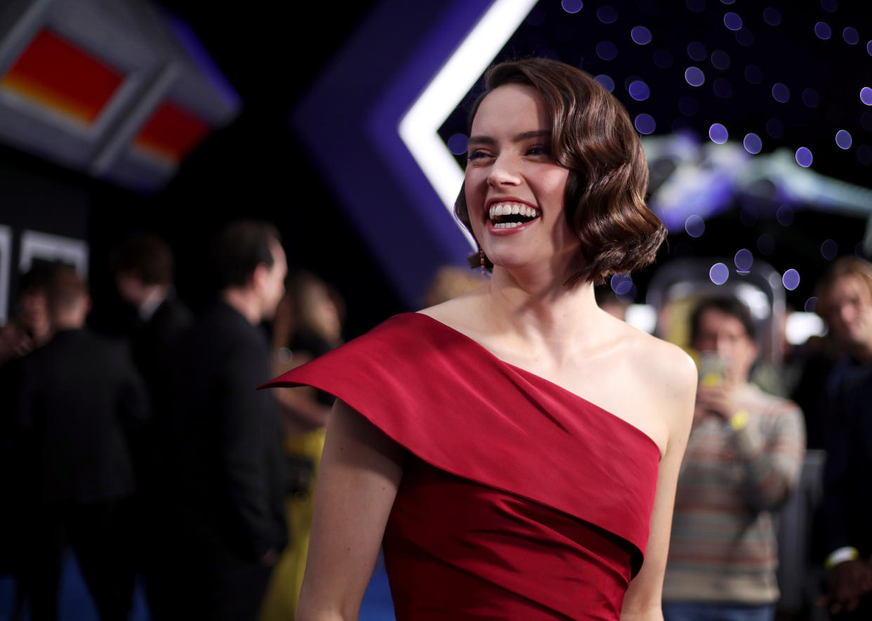 Daisy Ridley at the premiere Of Disney's "Star Wars: The Rise Of Skywalker" [Photo: Getty]