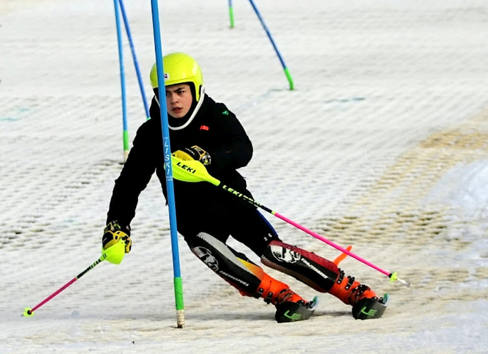 Eddie 'The Eagle' Edwards has backed schoolboy skiing ace George Brown in his bid for future Winter Olympic glory. The 13-year-old is the country’s top under-14 ski-racer who also competes on indoor dry slopes and slalom races across Europe. George and his dad Stuart, 46, have turned the garden of their home in Moseley, Birmingham, into a mini snow slope complete with jump off the back steps. His dedication to skiing has been noticed by legendary ski-jumper Eddie ‘The Eagle’ Edwards who is throwing his weight behind the youngster.