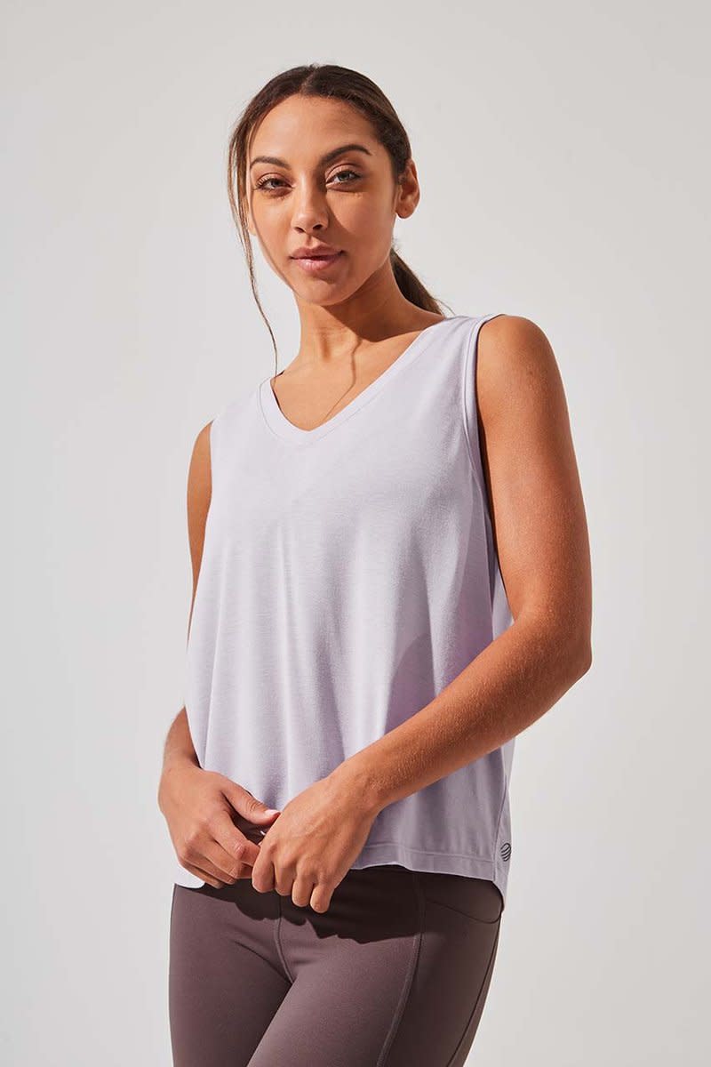 Exalt Natural Modal Sleeveless V-neck Top. Image via MPG Sport.