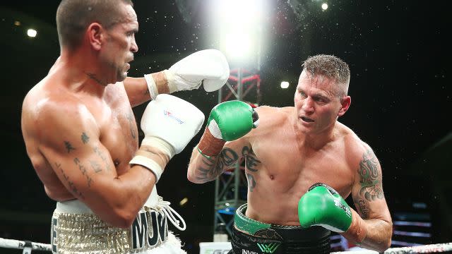 Mundine and Green in the ring. Image: Getty