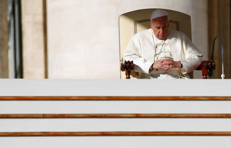 Pope Francis leads a special Jubilee audience in Saint Peter's square at the Vatican October 22, 2016. REUTERS/Tony Gentile