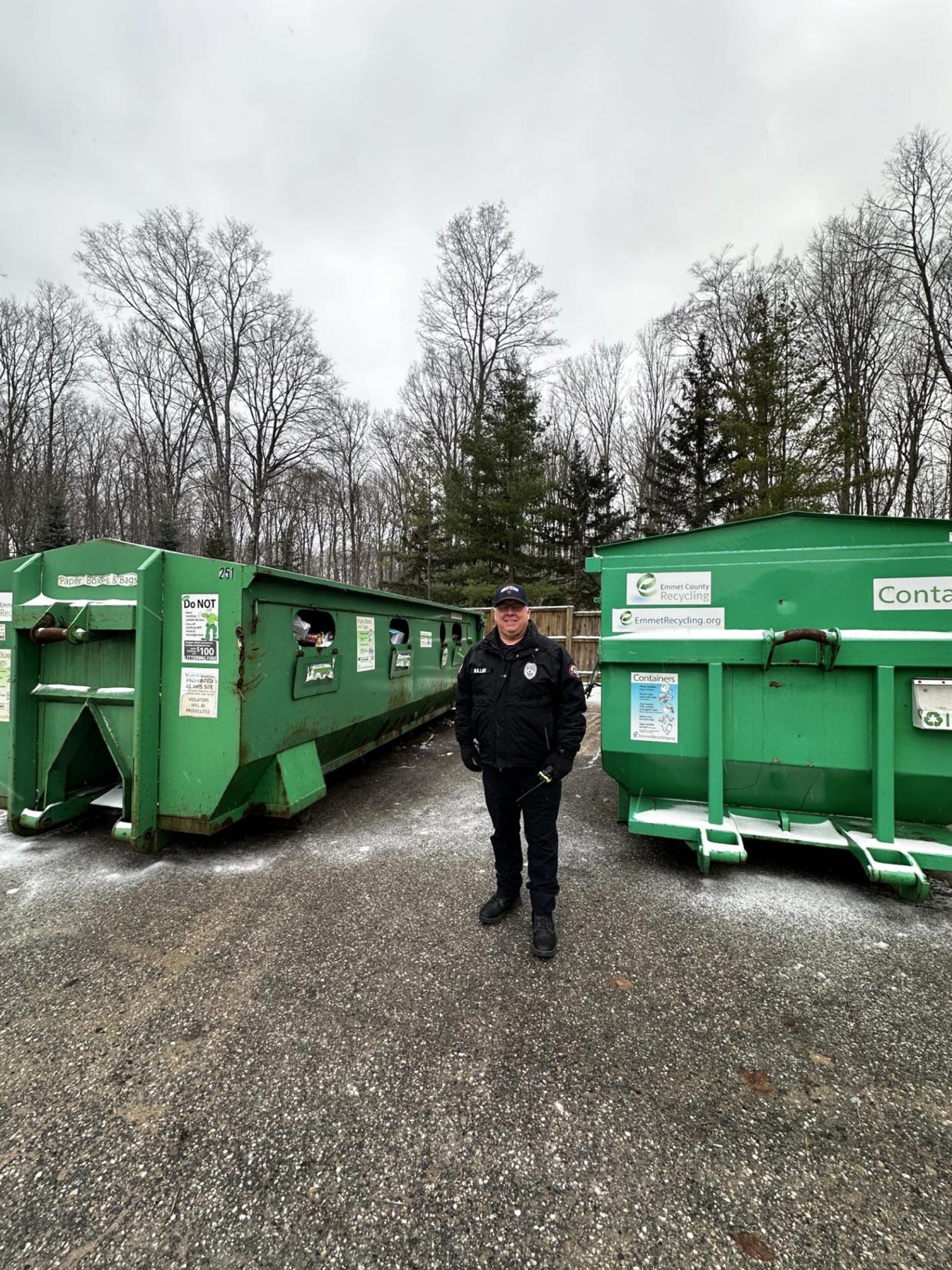 Chuck Mullins, ACSC and Public Safety Director at Birchwood, shows the recycling drop-off site.