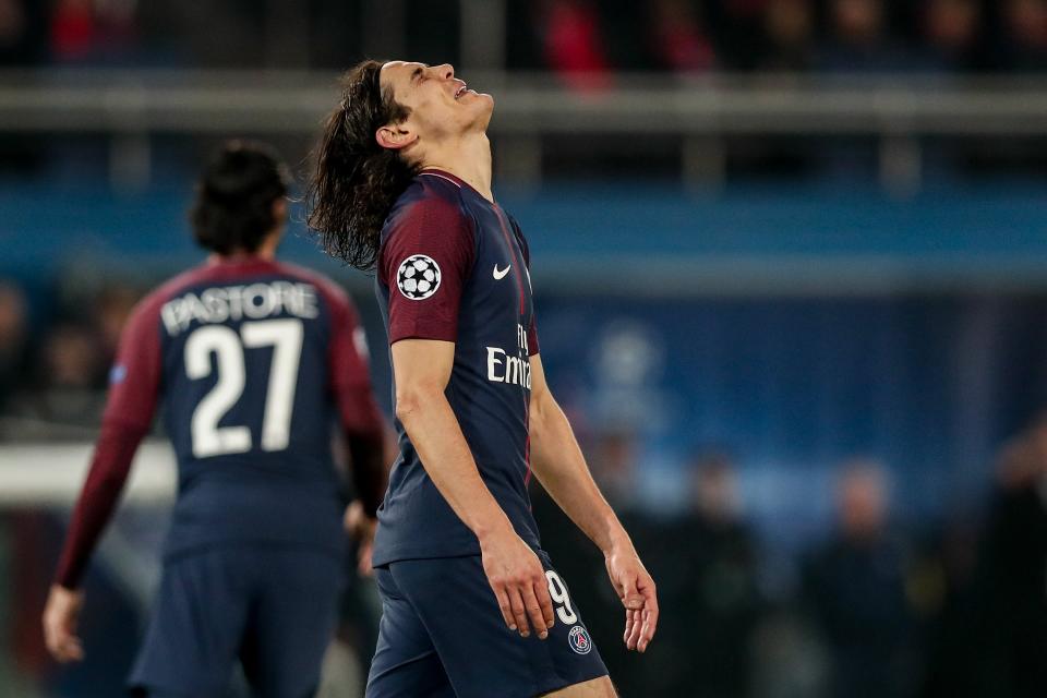 Edinson Cavani and Paris Saint-Germain once again came up well short of the club’s ultimate goal: winning the Champions League. (EFE)