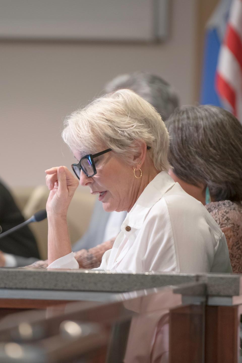 Pueblo City Councilwoman Lori Winner speaks during a council meeting in December of 2022.