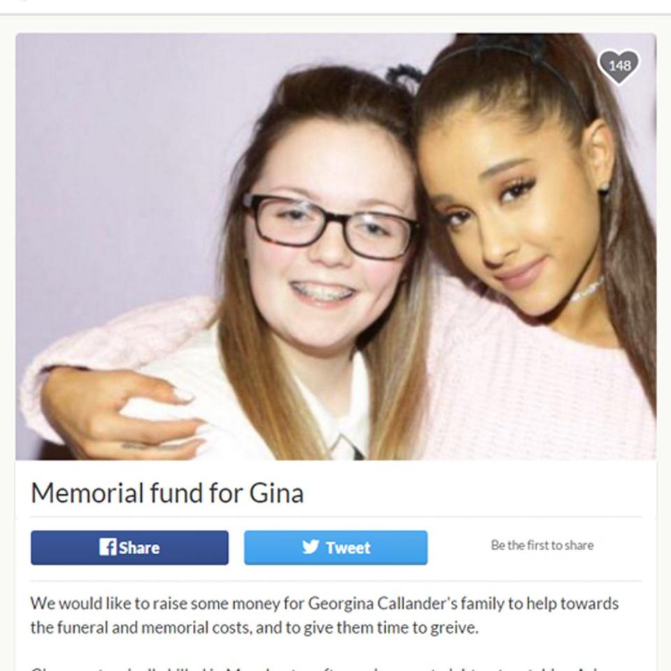 Manchester victim Georgina Callander (left) in a picture with Ariana Grande from 2015 - Credit: PA/PA