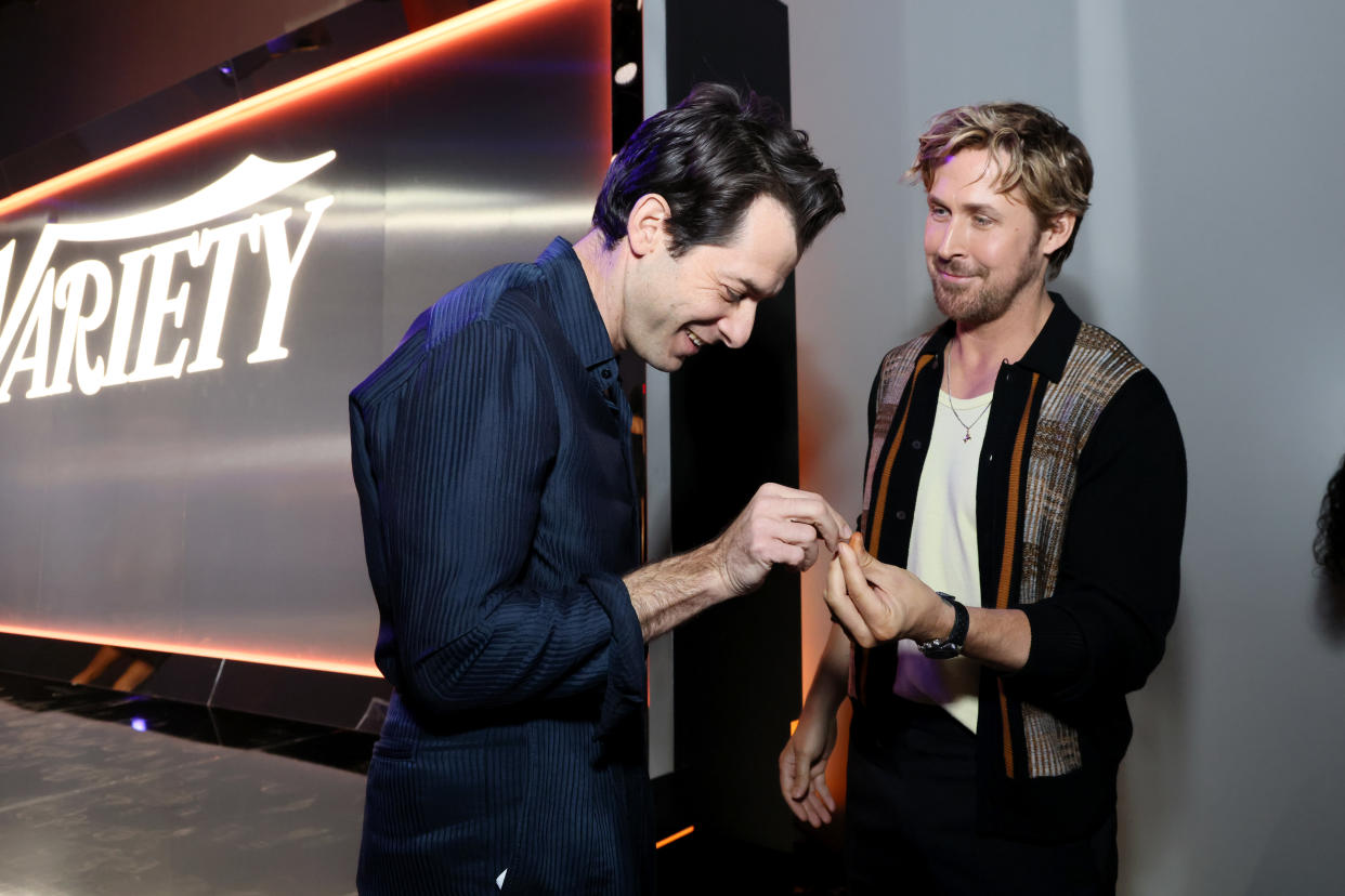 HOLLYWOOD, CALIFORNIA - DECEMBER 02: (L-R) Mark Ronson and Ryan Gosling attends Variety's Hitmakers presented by Sony Audio on December 02, 2023 in Hollywood, California. (Photo by Rodin Eckenroth/Variety via Getty Images)