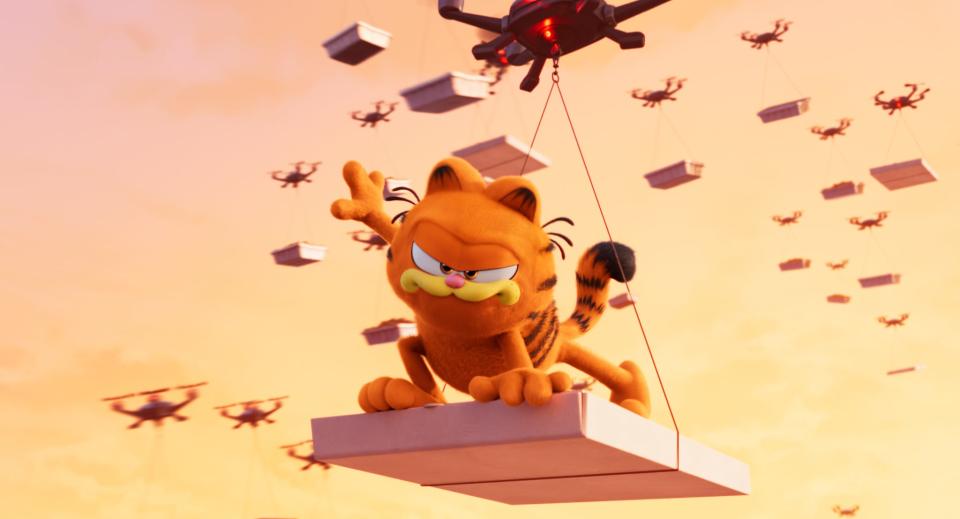 That famous Monday-hating, lasagna-loving cat (voiced by Chris Pratt) is off on a new animated adventure in "The Garfield Movie."