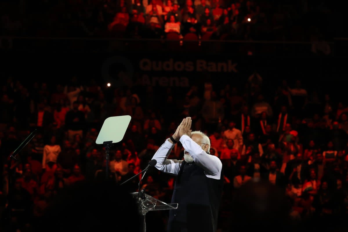 India’s Prime Minister Narendra Modi attends an Indian cultural event with Australia’s prime minister Anthony Albanese (Getty Images)