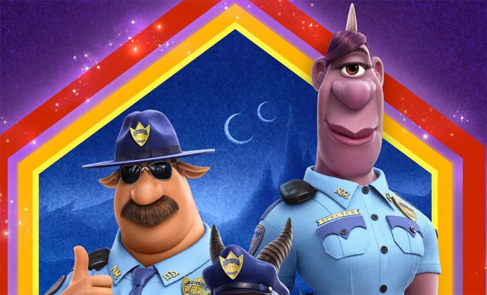 El personaje de Specter (derecha) en el p&#xf3;ster de Onward (Foto: Disney/Pixar)