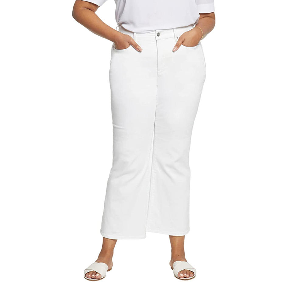 NYDJ Plus-Size White Cropped Flare Jeans